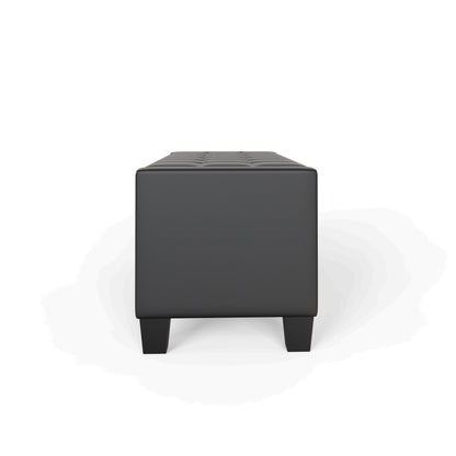 Verona Ottoman Bench Black  Pu