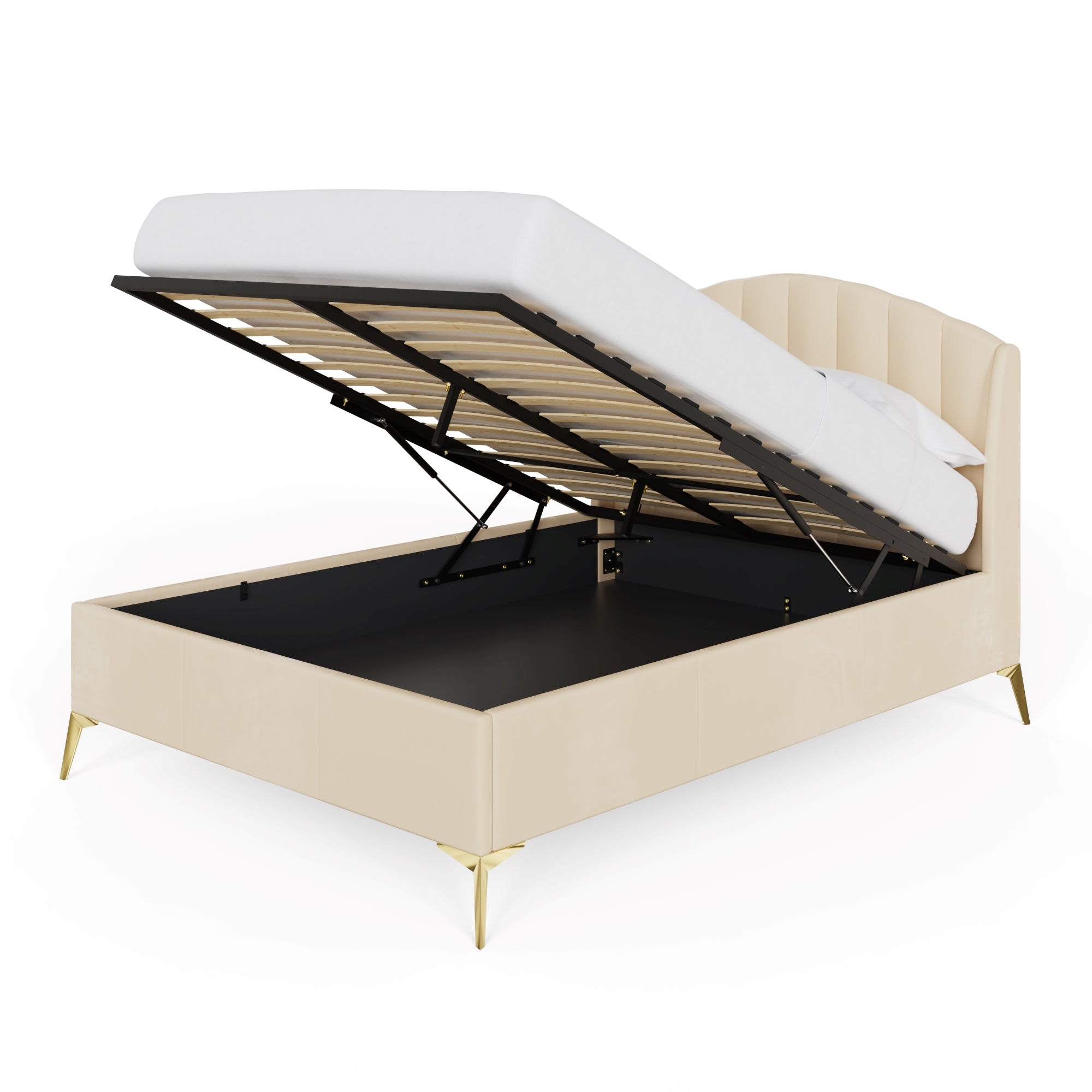 Pettine End Lift Ottoman Bed - Natural