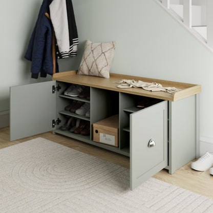 Lancaster 2 Door Shoe Bench Grey