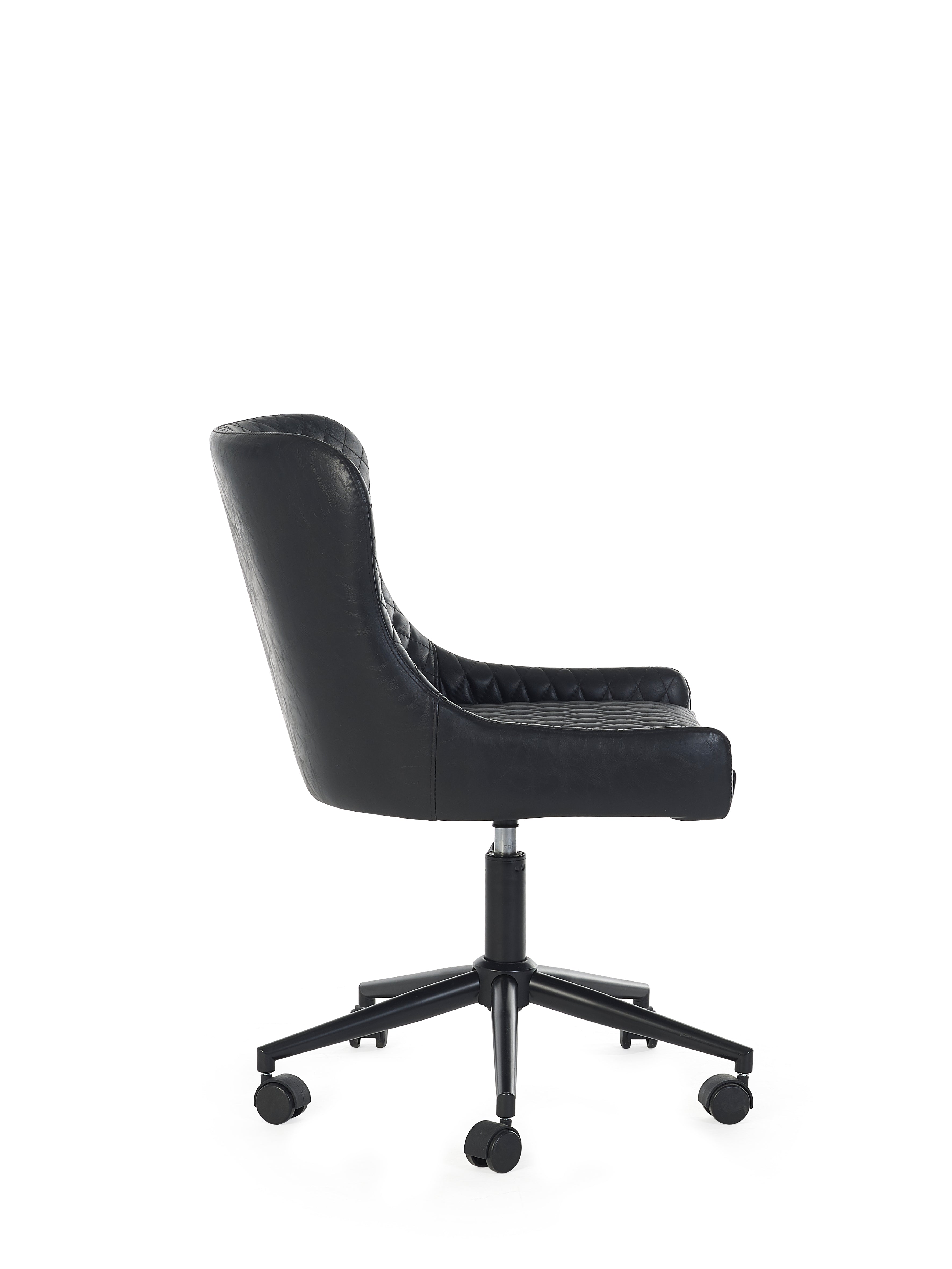 Luxe Office Chair In Black Faux Leather