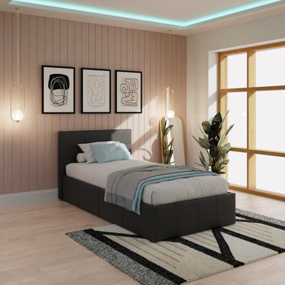 End Lift Ottoman Bed Black