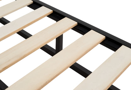 Platform Metal Bed Black