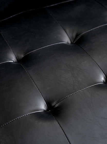 Henley Black Faux Leather 2 Seater Sofa