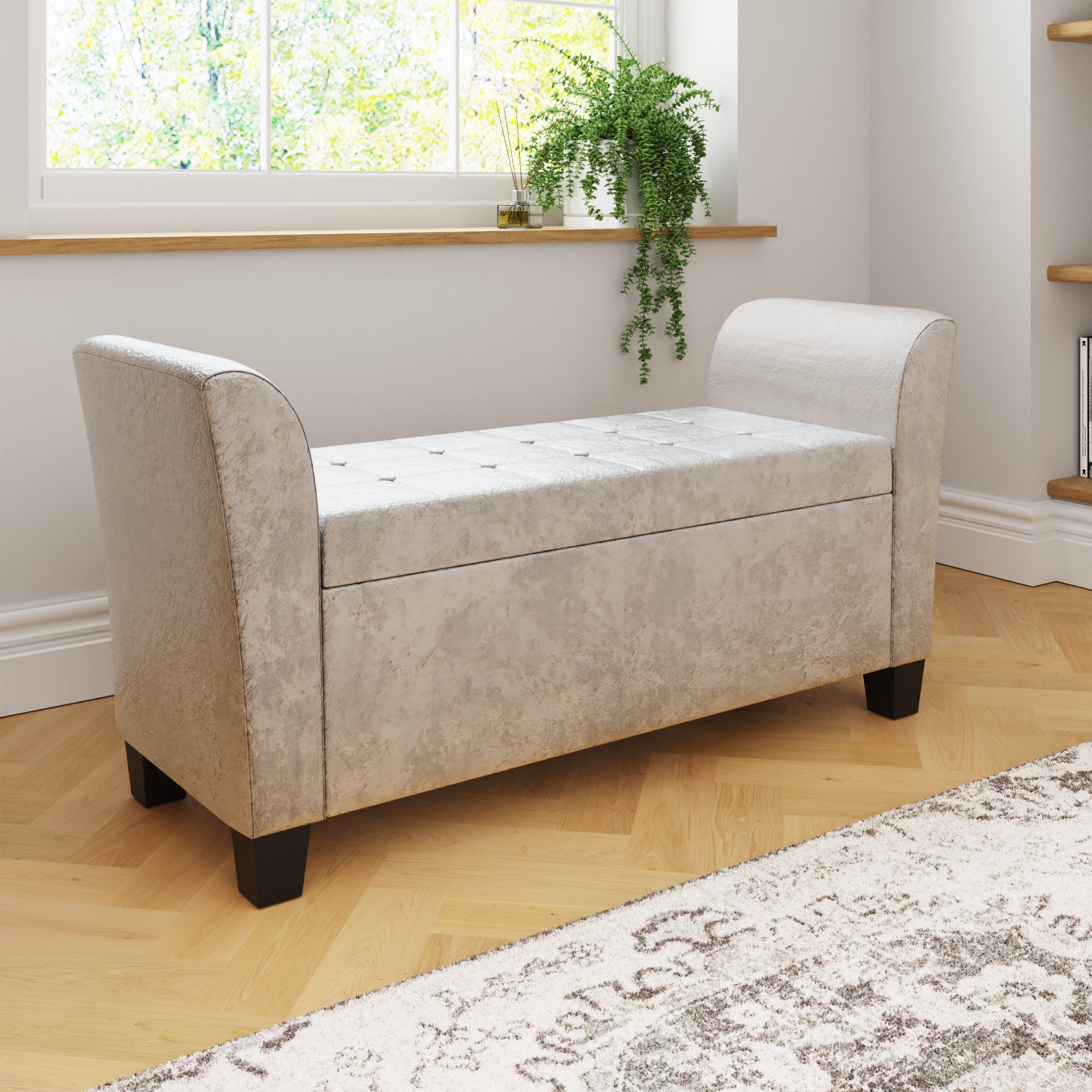 Verona Window Seat Oyster Crushed Velvet