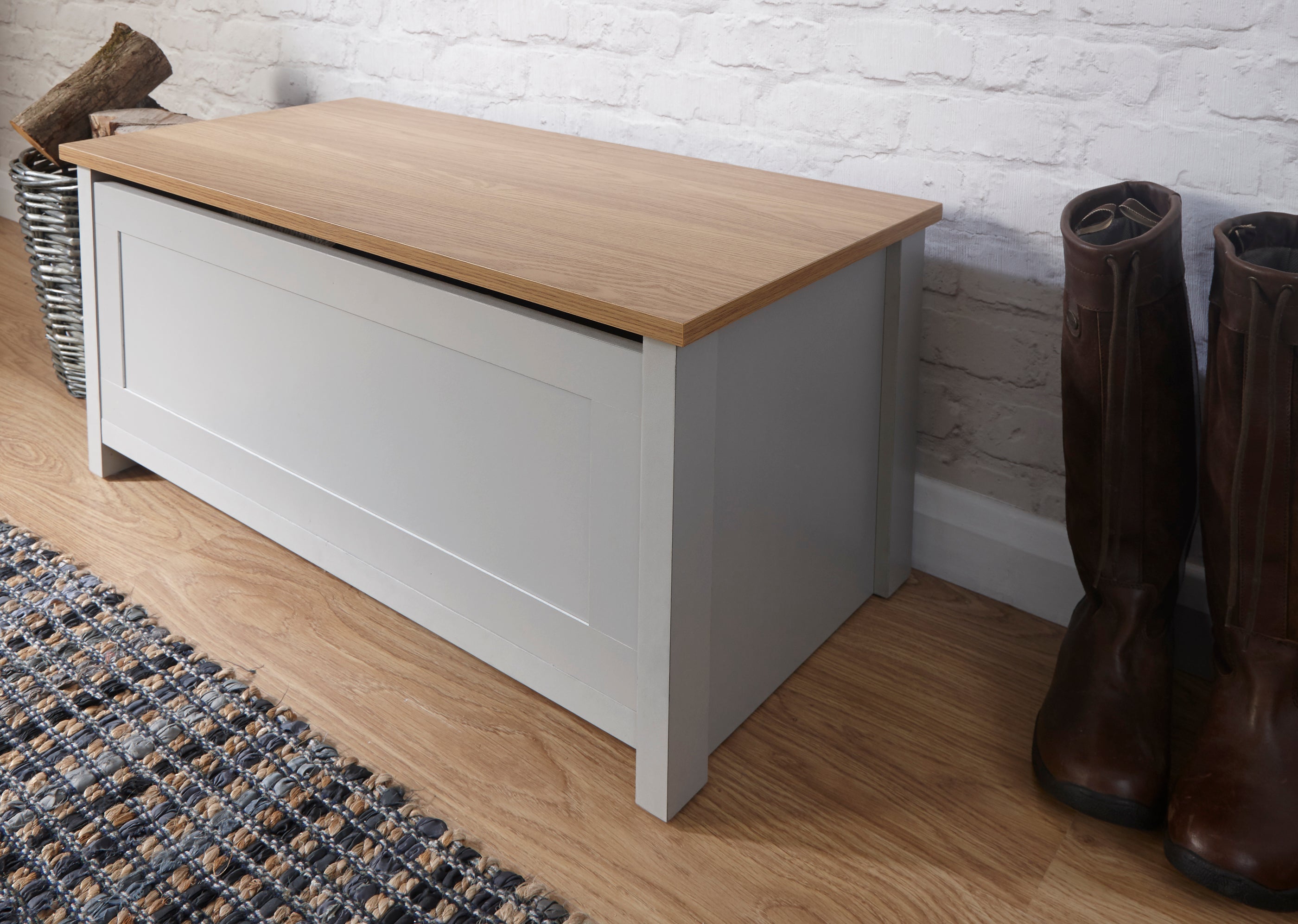 Lancaster Ottoman Storage Grey