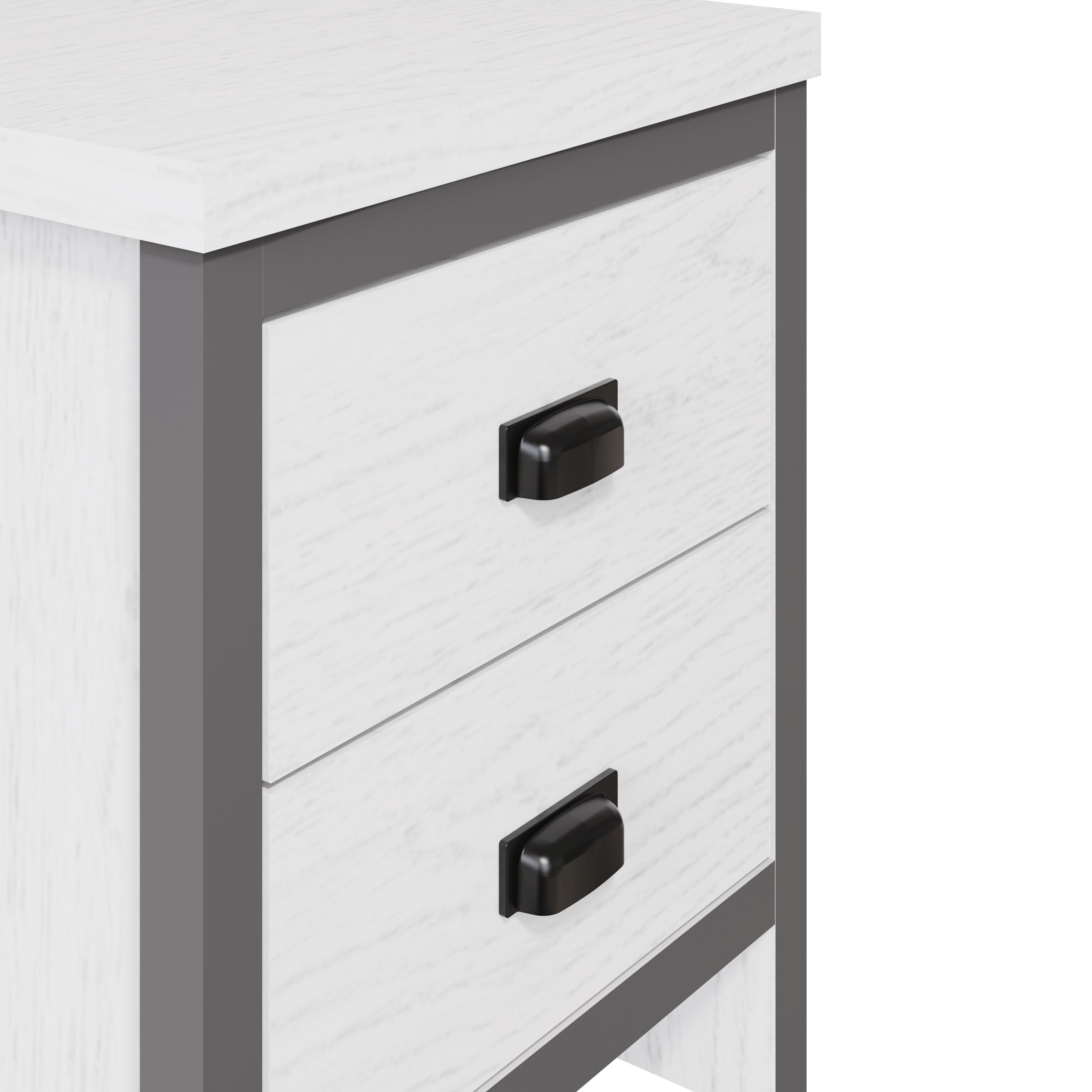 Boston 2 Drawer Bedside Table White