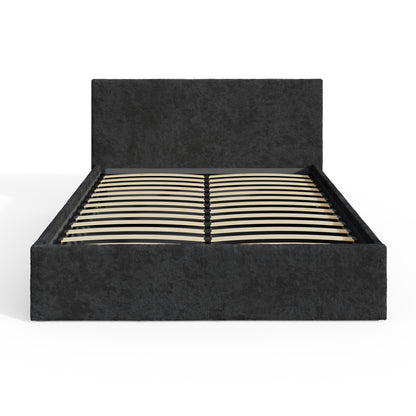 End Lift Ottoman Bed Frame- Black Crushed Velvet
