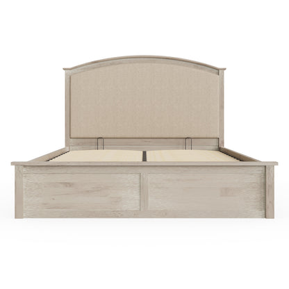 Madrid Ottoman Bed Limed Oak Fabric Headboard Natural