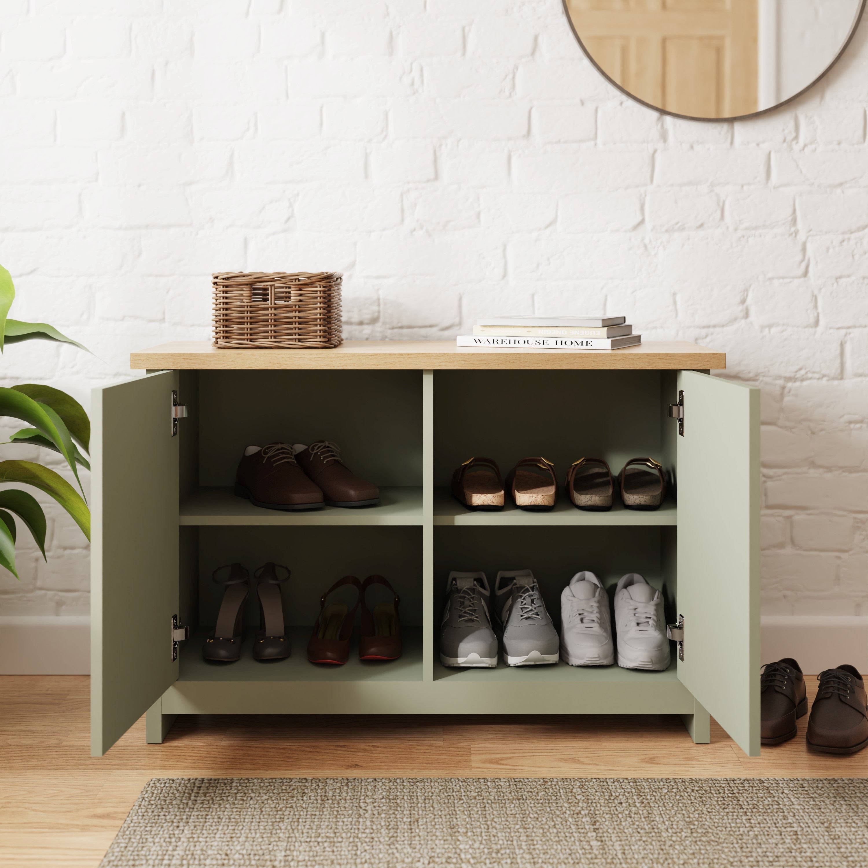 Lancaster Shoe Storage Sage Green