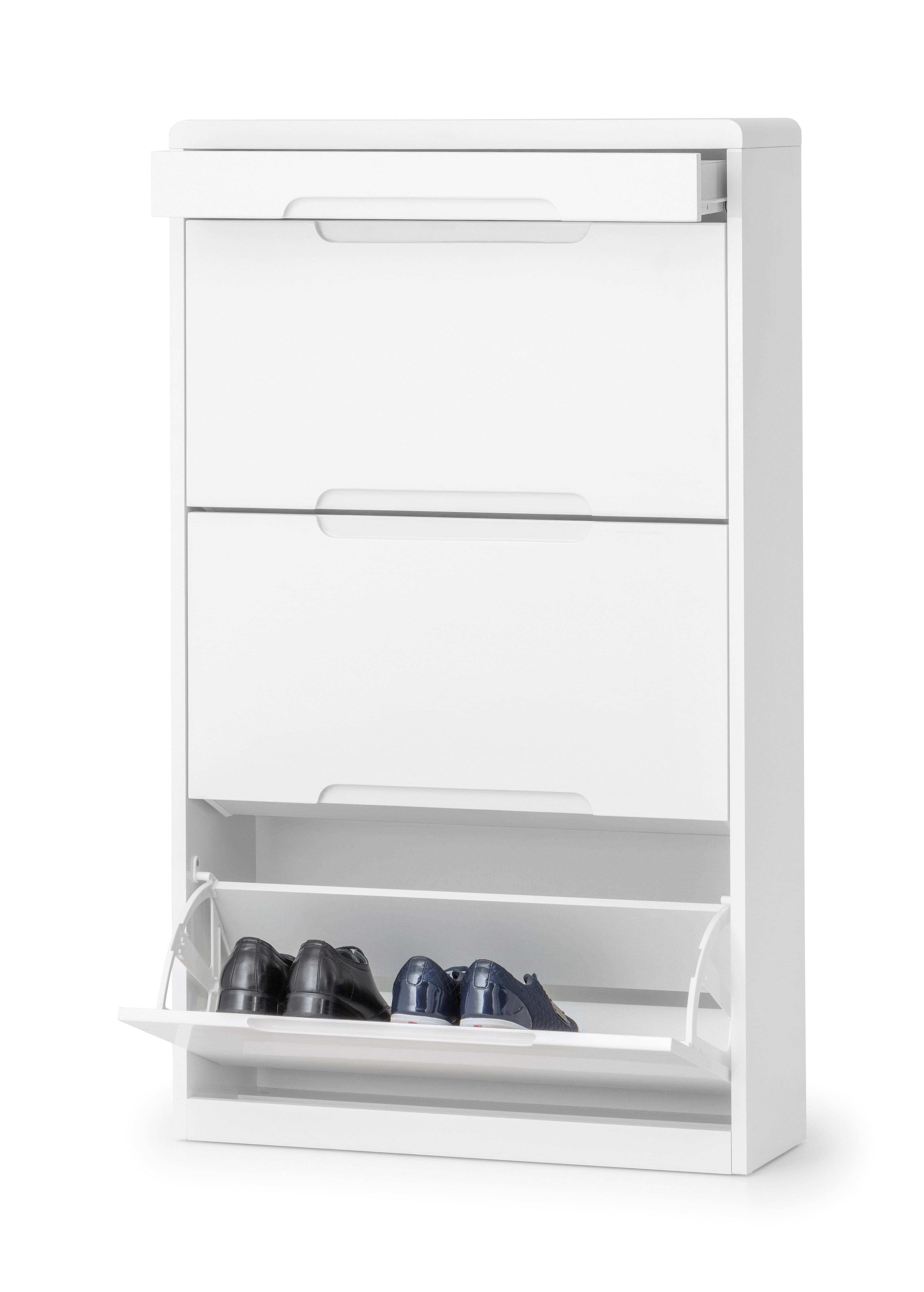 Manhattan Shoe Cabinet With Drawer- White