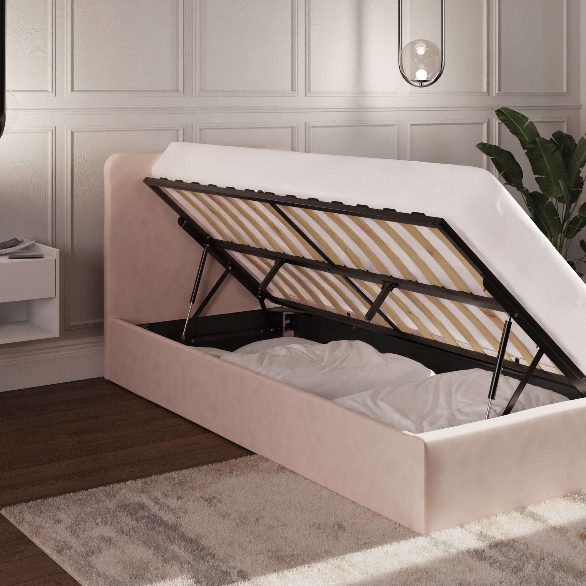 Chiswick Ottoman Bed Frame - Soft Pink
