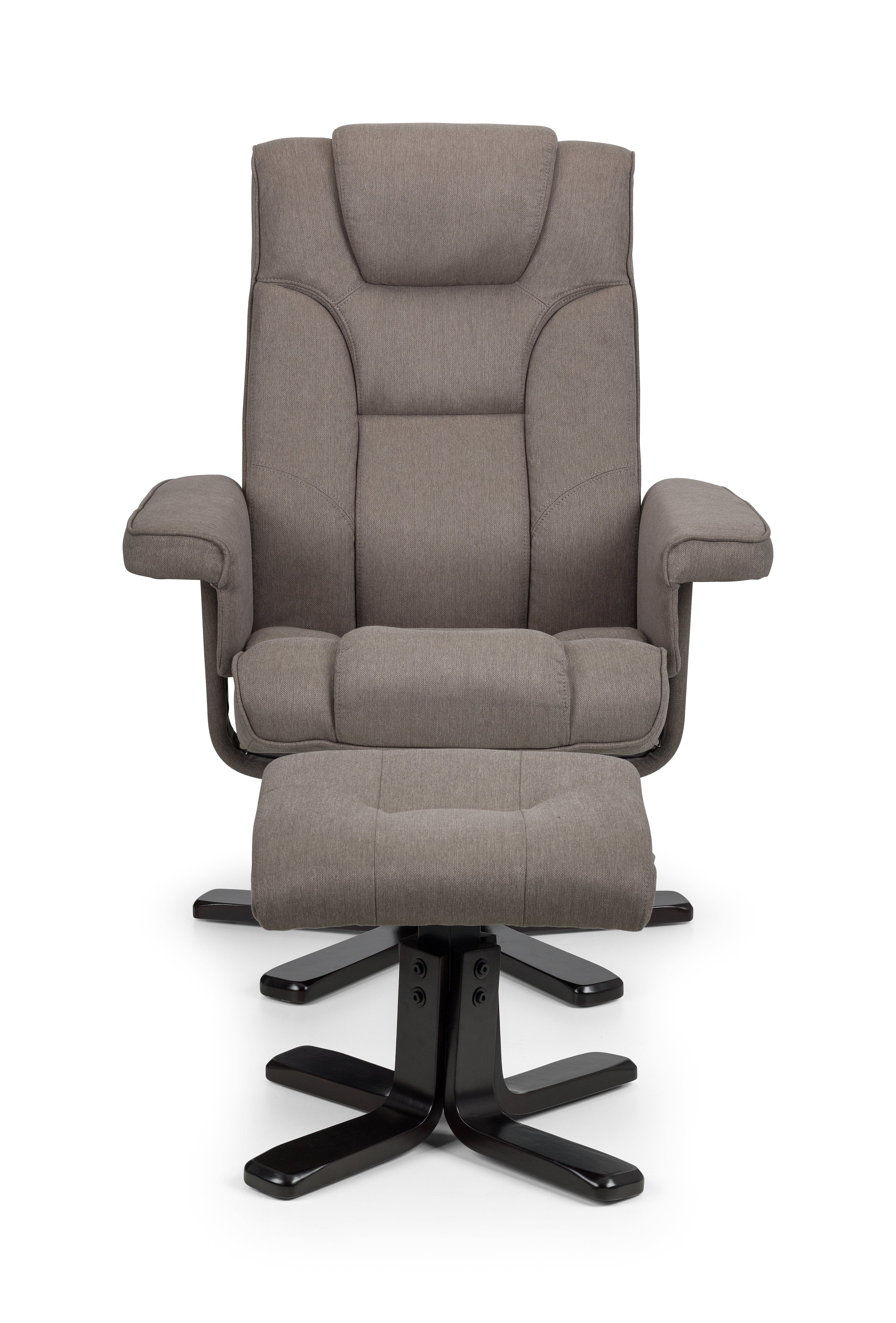 Malmo Swivel Recliner & Stool Grey