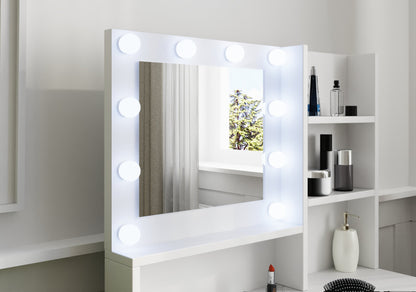 Eva Dressing Table With Stool White
