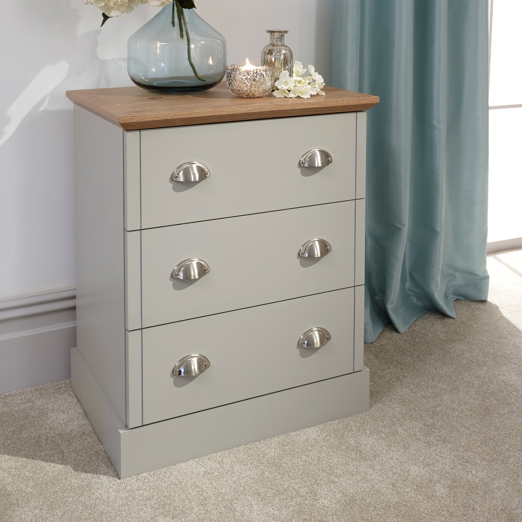 Kendal 3 Drawer Chest Grey