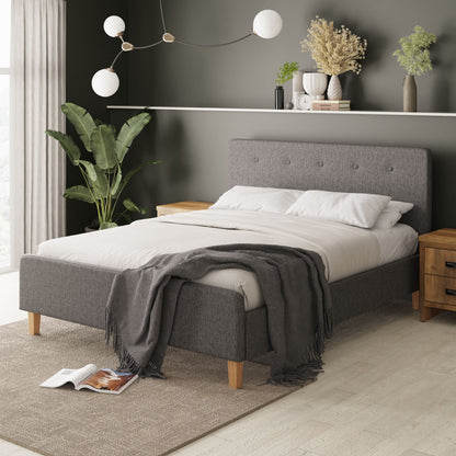 Ashbourne Fabric Upholstered Bed Grey