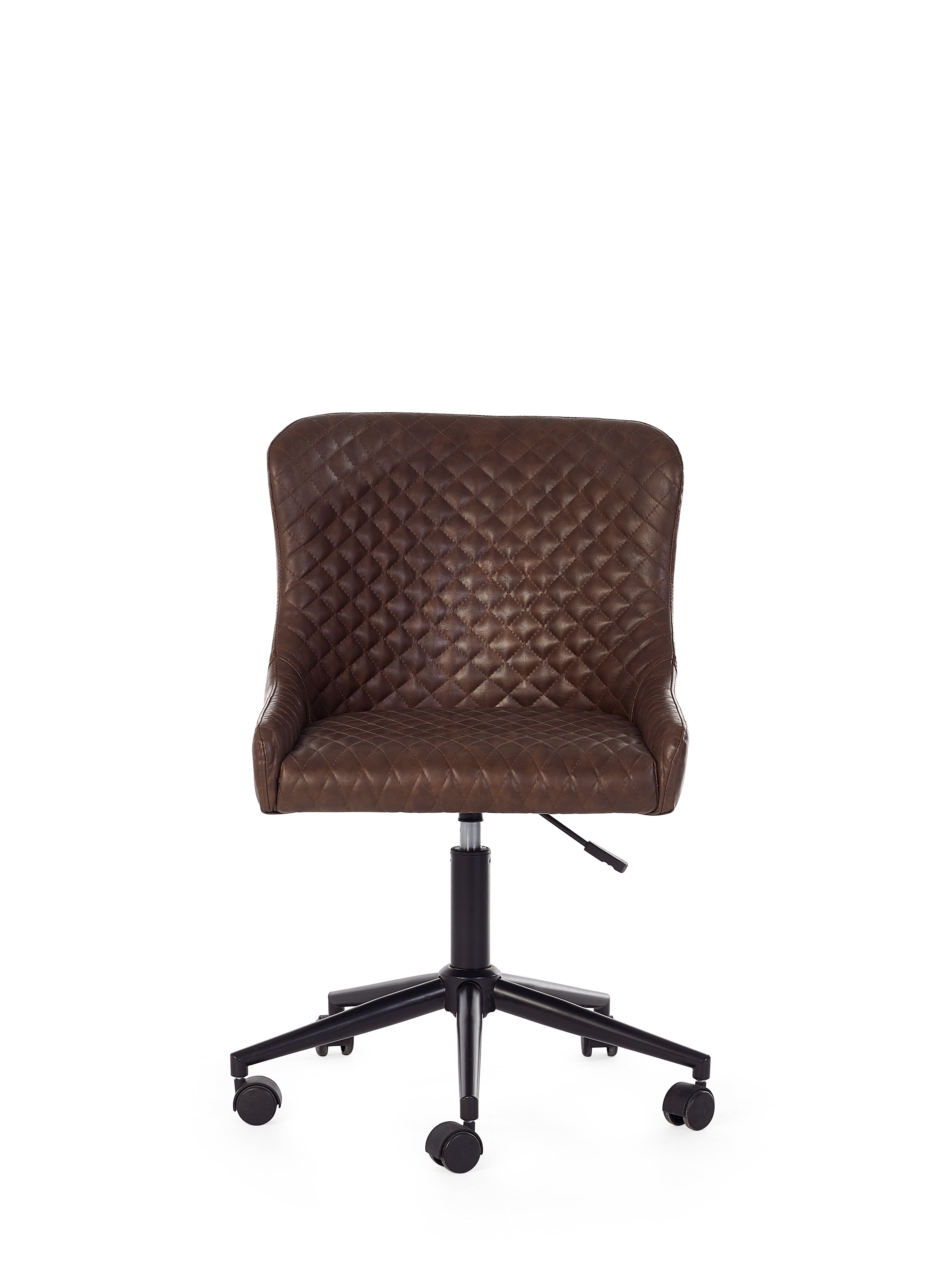 Luxe Office Chair In Brown Faux Leather