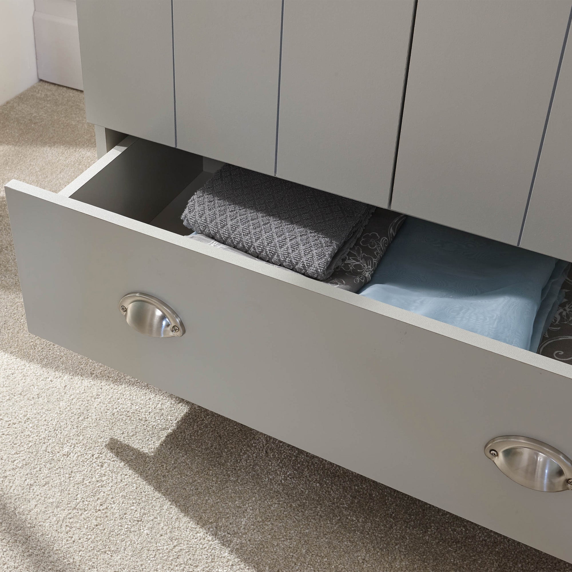 Kendal 2 Door 1 Drawer Wardrobe Grey