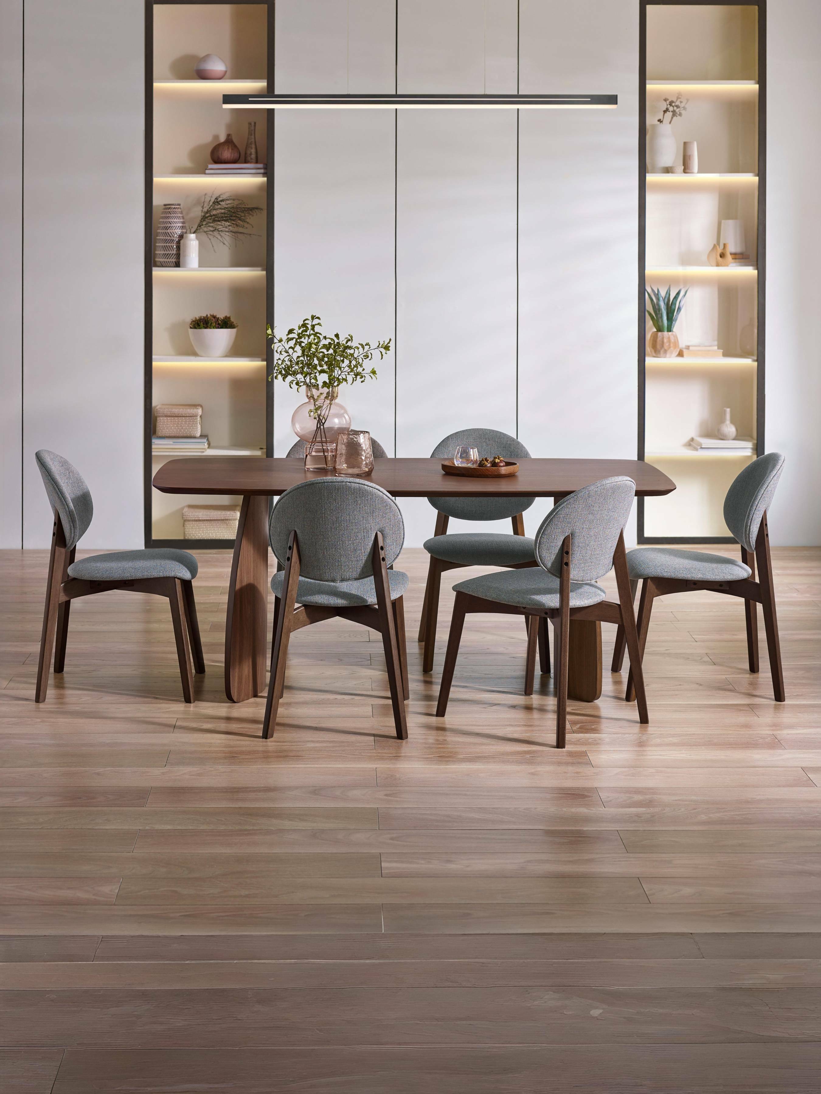 Artemis Walnut and Grey Dining Chairs (Set of 2)