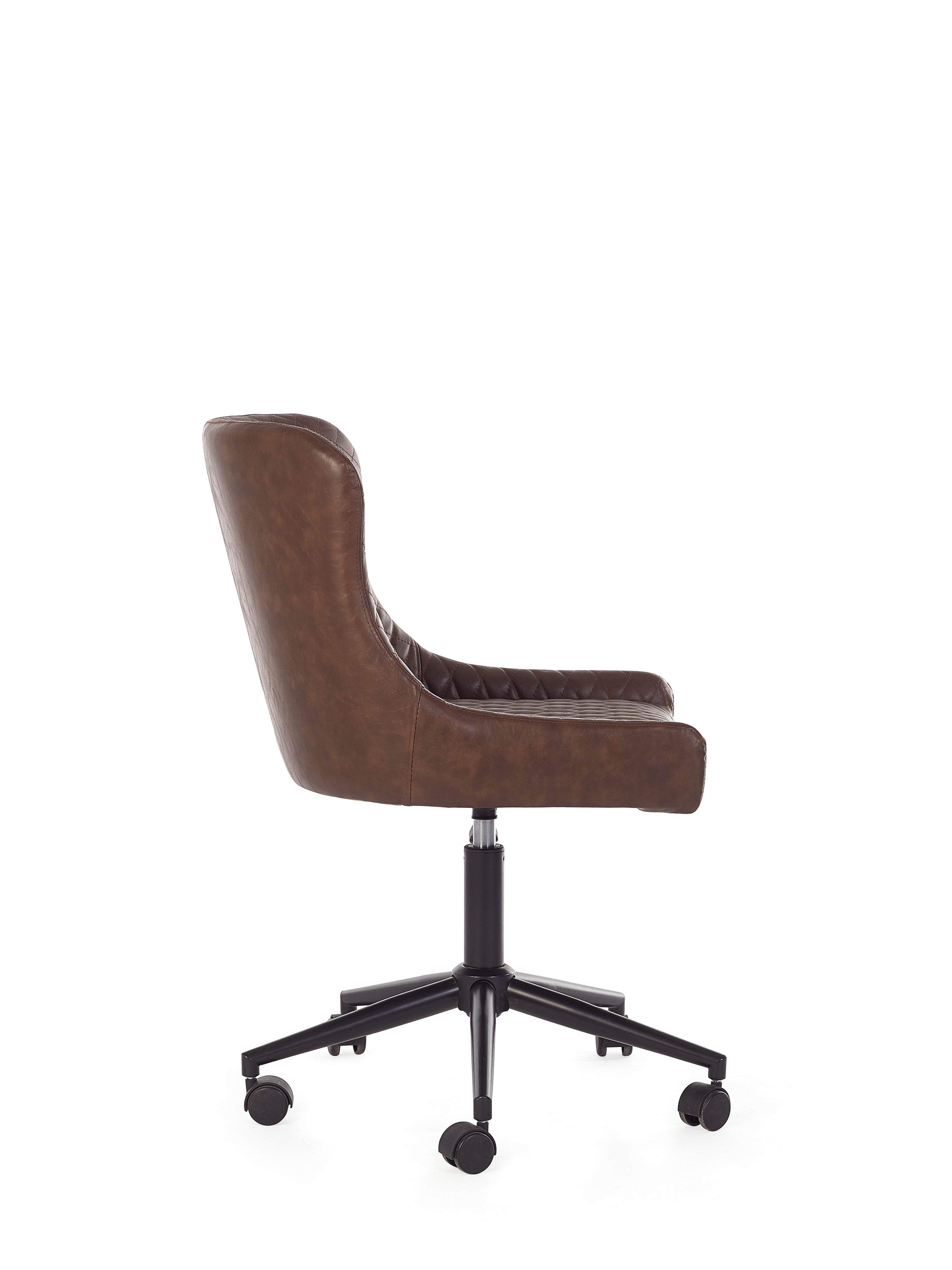 Luxe Office Chair In Brown Faux Leather