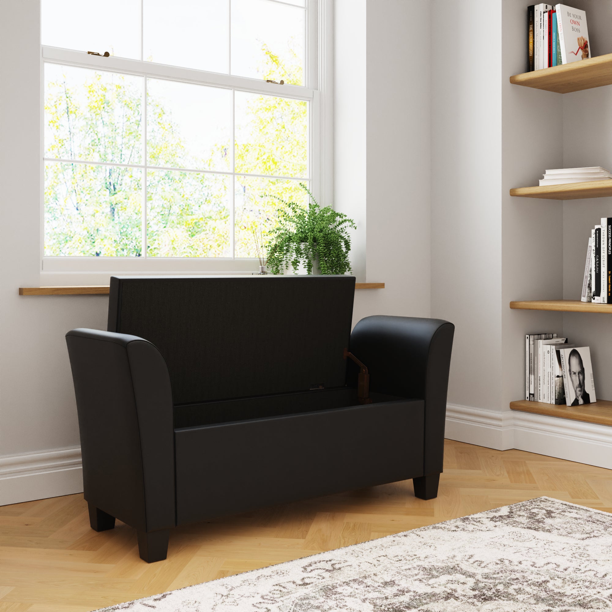 Verona Window Seat Black Pu