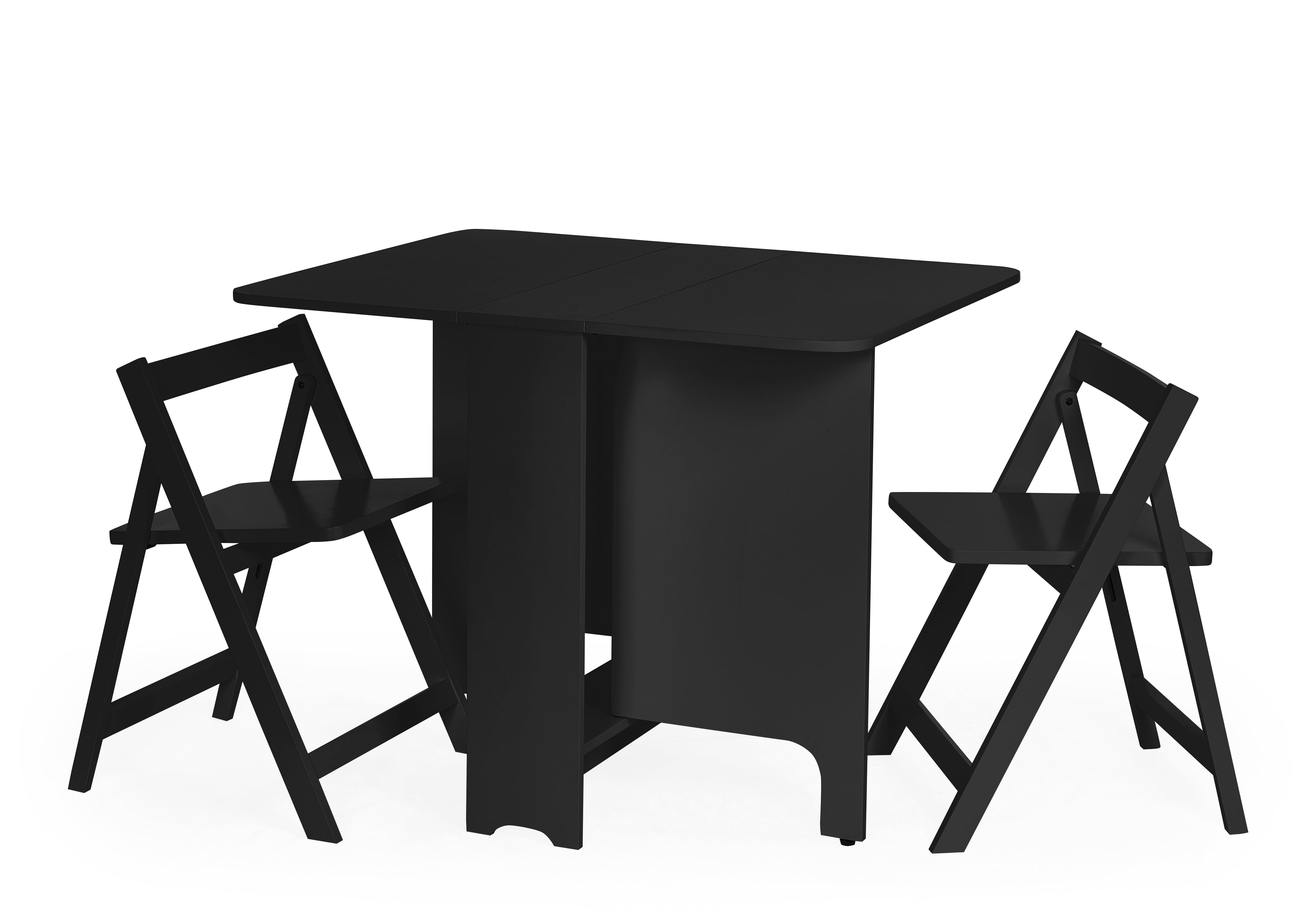 Gatan Small Gateleg Table With 2 Chairs - Black