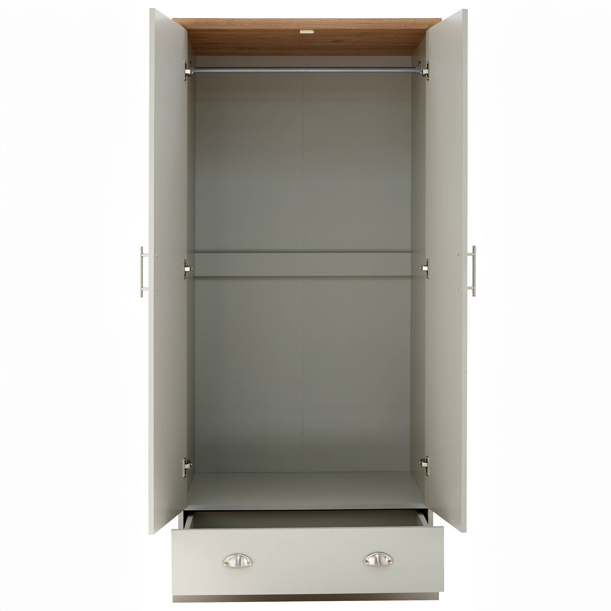 Kendal 2 Door 1 Drawer Wardrobe Grey