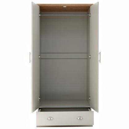 Kendal 2 Door 1 Drawer Wardrobe Grey