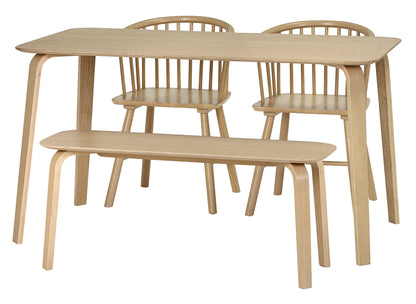 Kaito Oak Curved Leg Bench