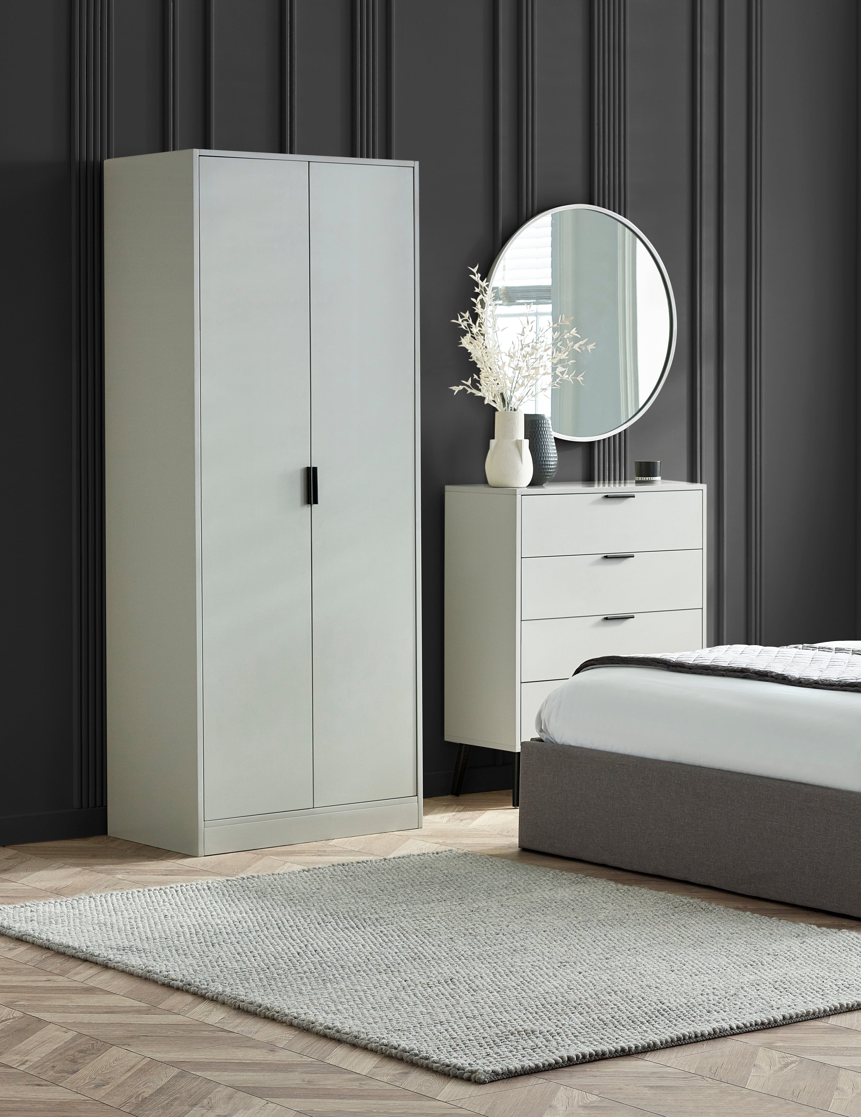 Alba 2 Door Wardrobe - Silk Grey