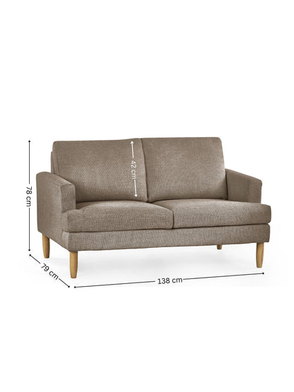 Daisy Coyote Grey Chenille Upholstered Compact 2 Seater Sofa