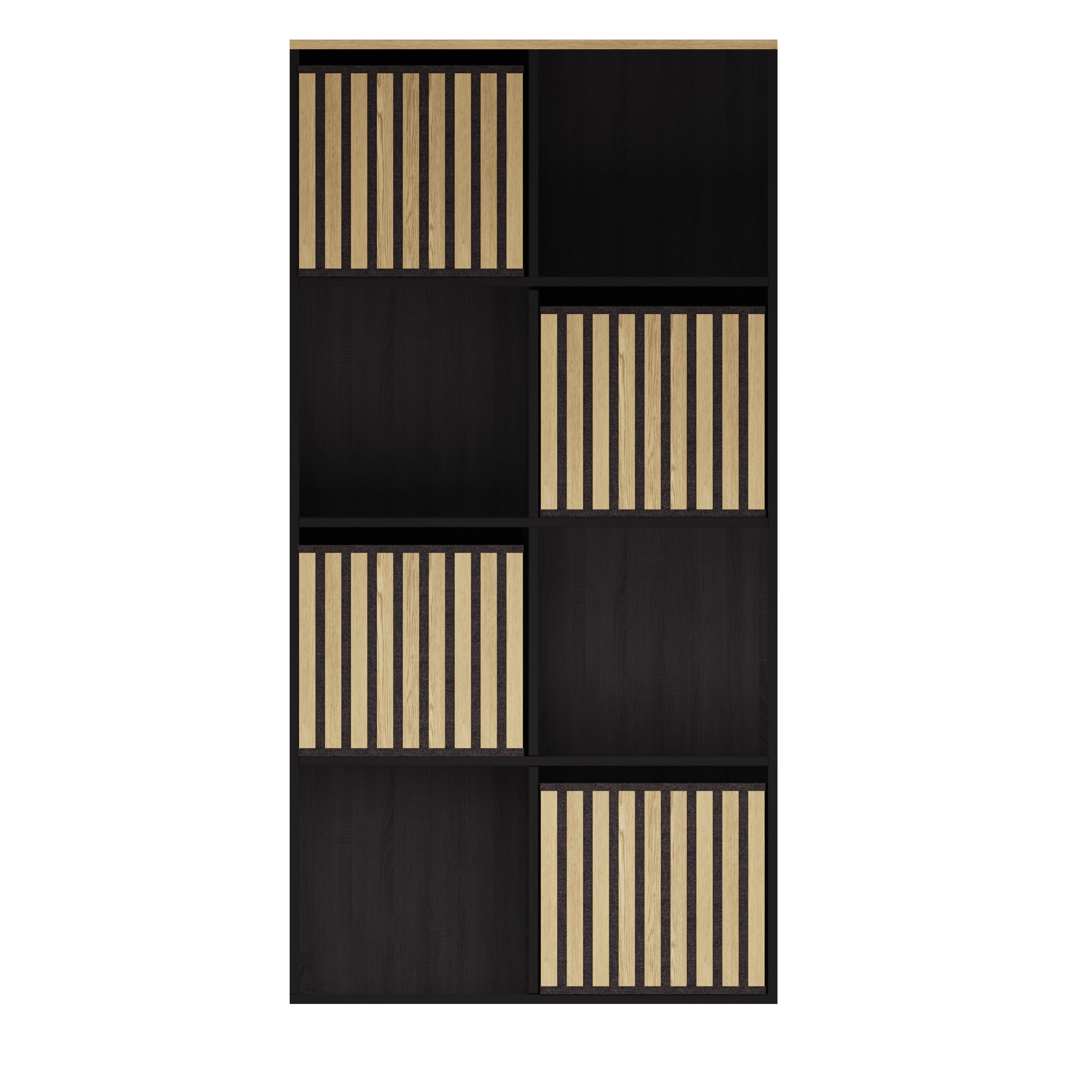Kube 2X4 Storage Kube Black/Medium Oak