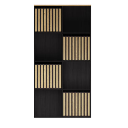 Kube 2X4 Storage Kube Black/Medium Oak