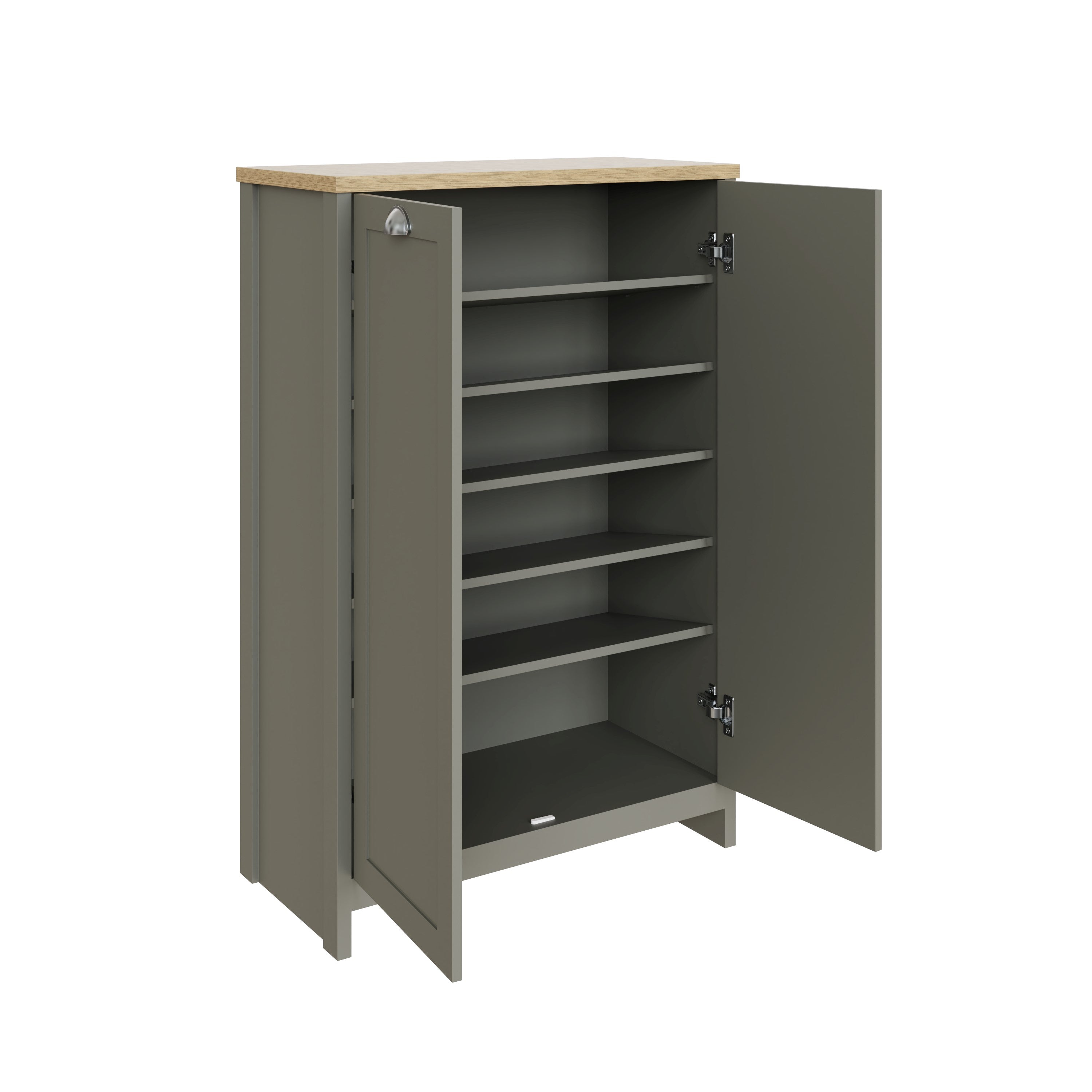Lancaster 2 Door Shoe Cabinet Grey