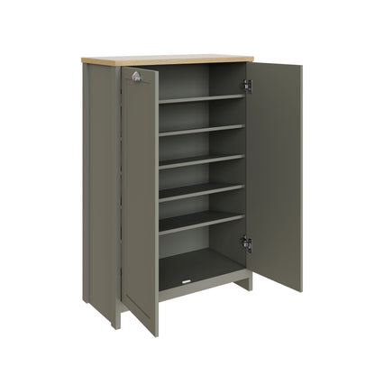 Lancaster 2 Door Shoe Cabinet Grey
