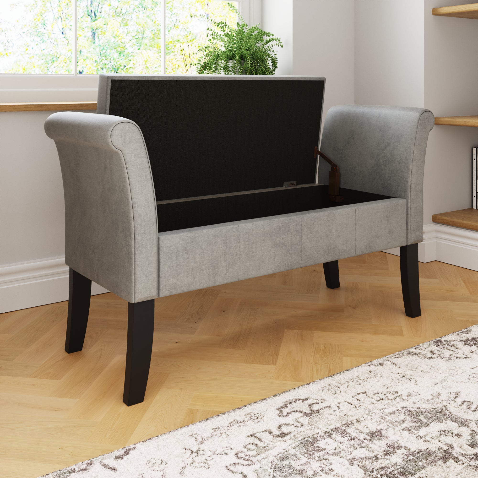 Balmoral Window Seat Grey Chenille