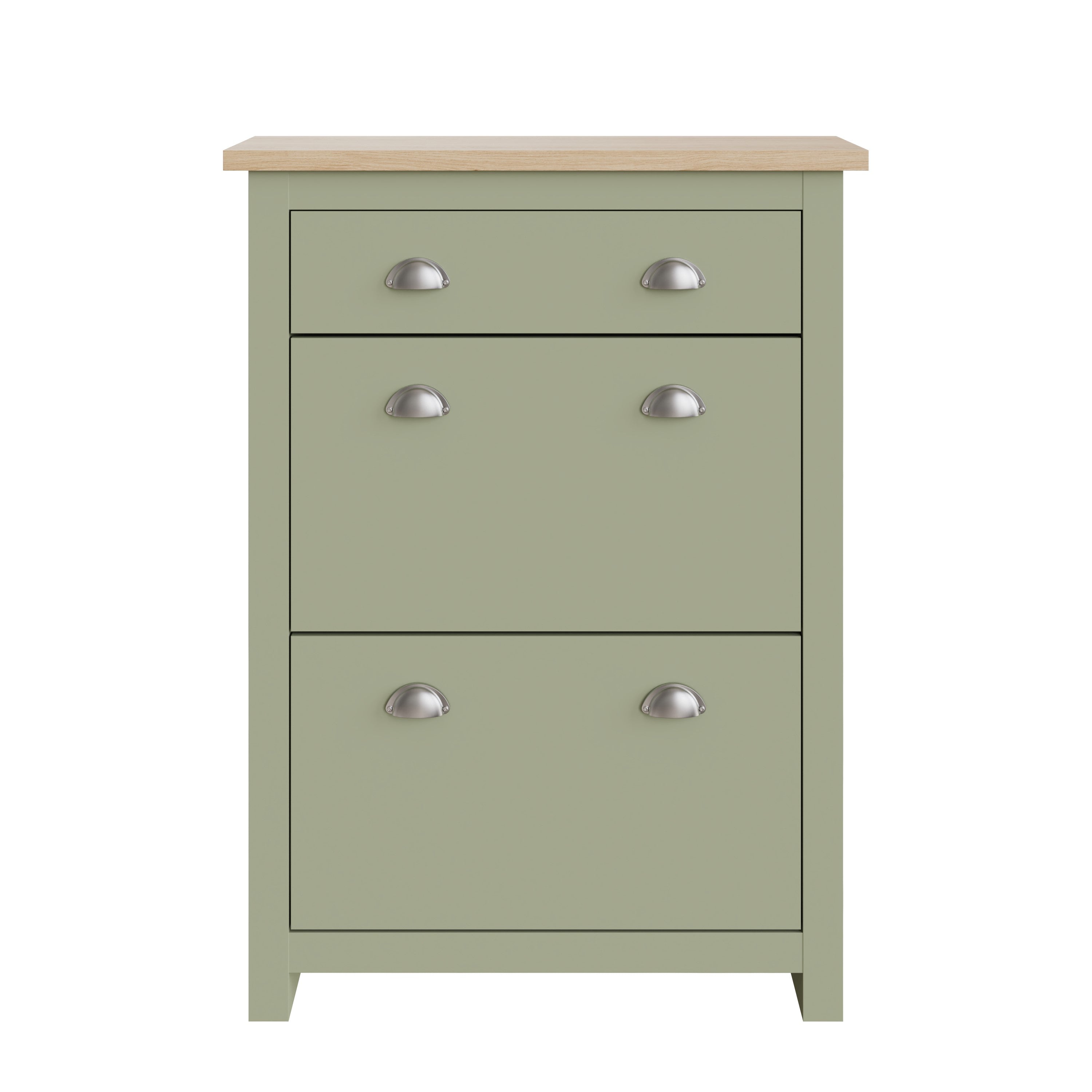 Lancaster 2Dr 1Drw Shoe Cabinet Sage Green