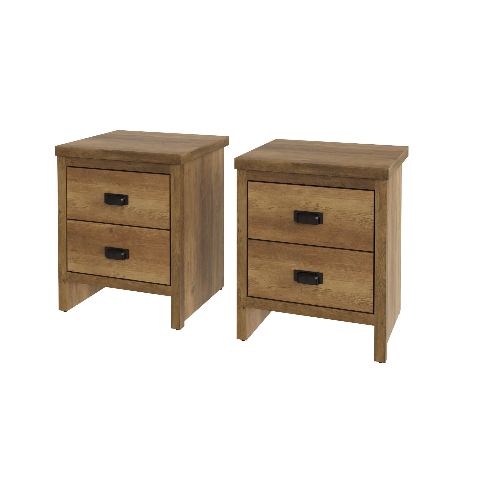 Boston 2 Drawer Bedside Tables Knotty Oak (Pack of Two)