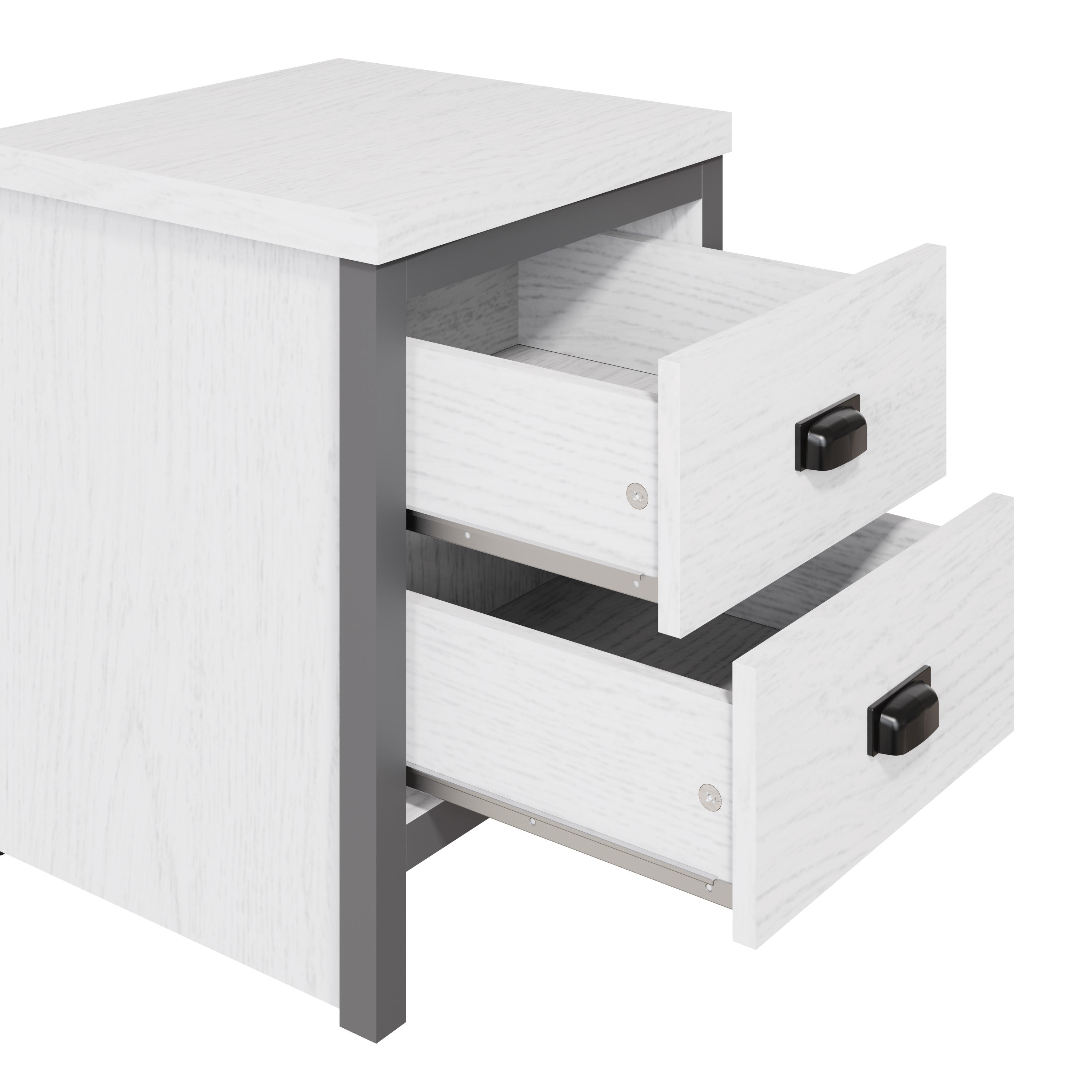 Boston 2 Drawer Bedside Table White