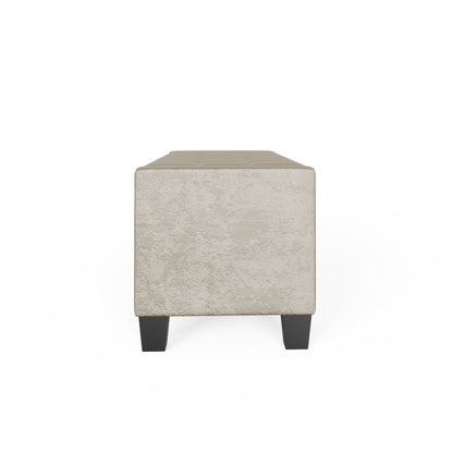 Verona Ottoman Bench Oyster Crushed Velvet