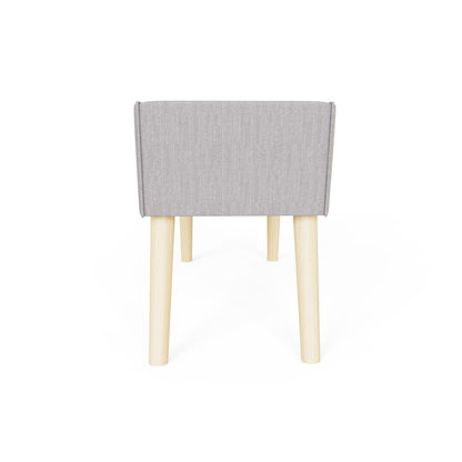 Milan Upholstered Bench Grey Hopsack