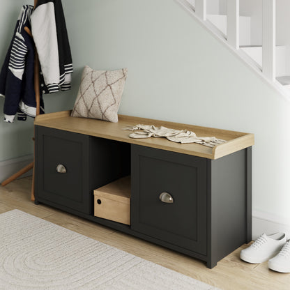 Lancaster 2 Door Shoe Bench Black