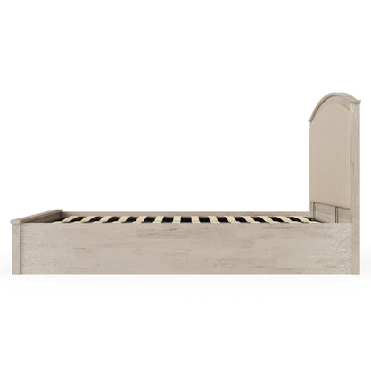 Madrid Ottoman Bed Limed Oak Fabric Headboard Natural