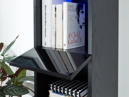 GFW Shelving Unit Galicia Tall Shelf Unit With Led Black Bed Kings