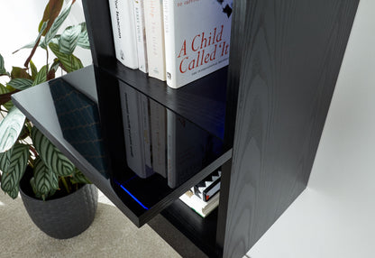 GFW Shelving Unit Galicia Tall Shelf Unit With Led Black Bed Kings