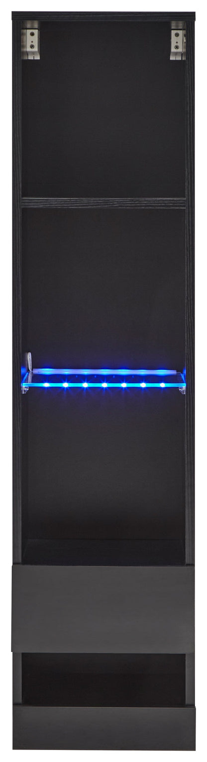GFW Shelving Unit Galicia Tall Shelf Unit With Led Black Bed Kings