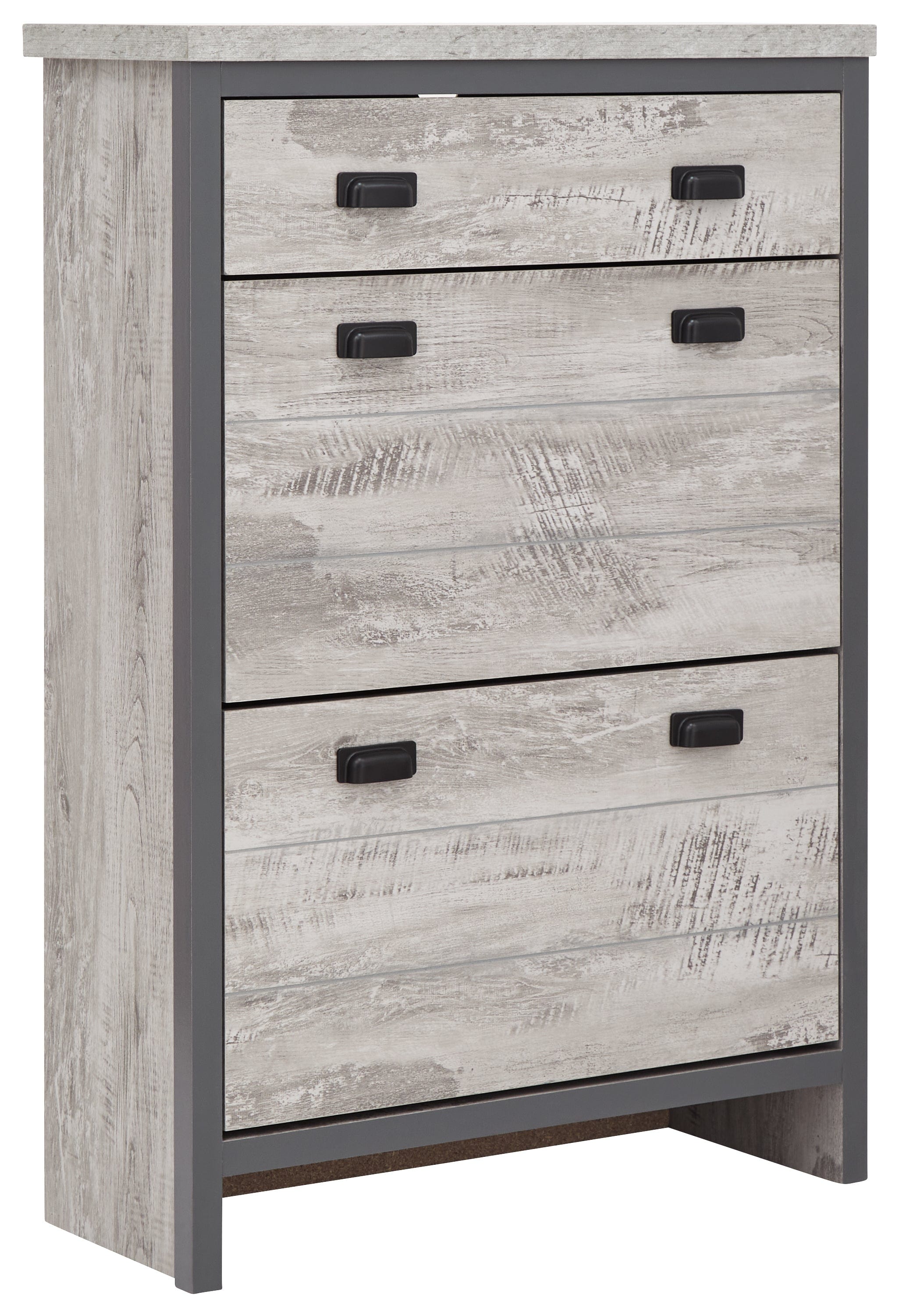 GFW Shoe Cabinet Boston 2 Tier 1 Drawer Shoe Cabinet Grey Bed Kings