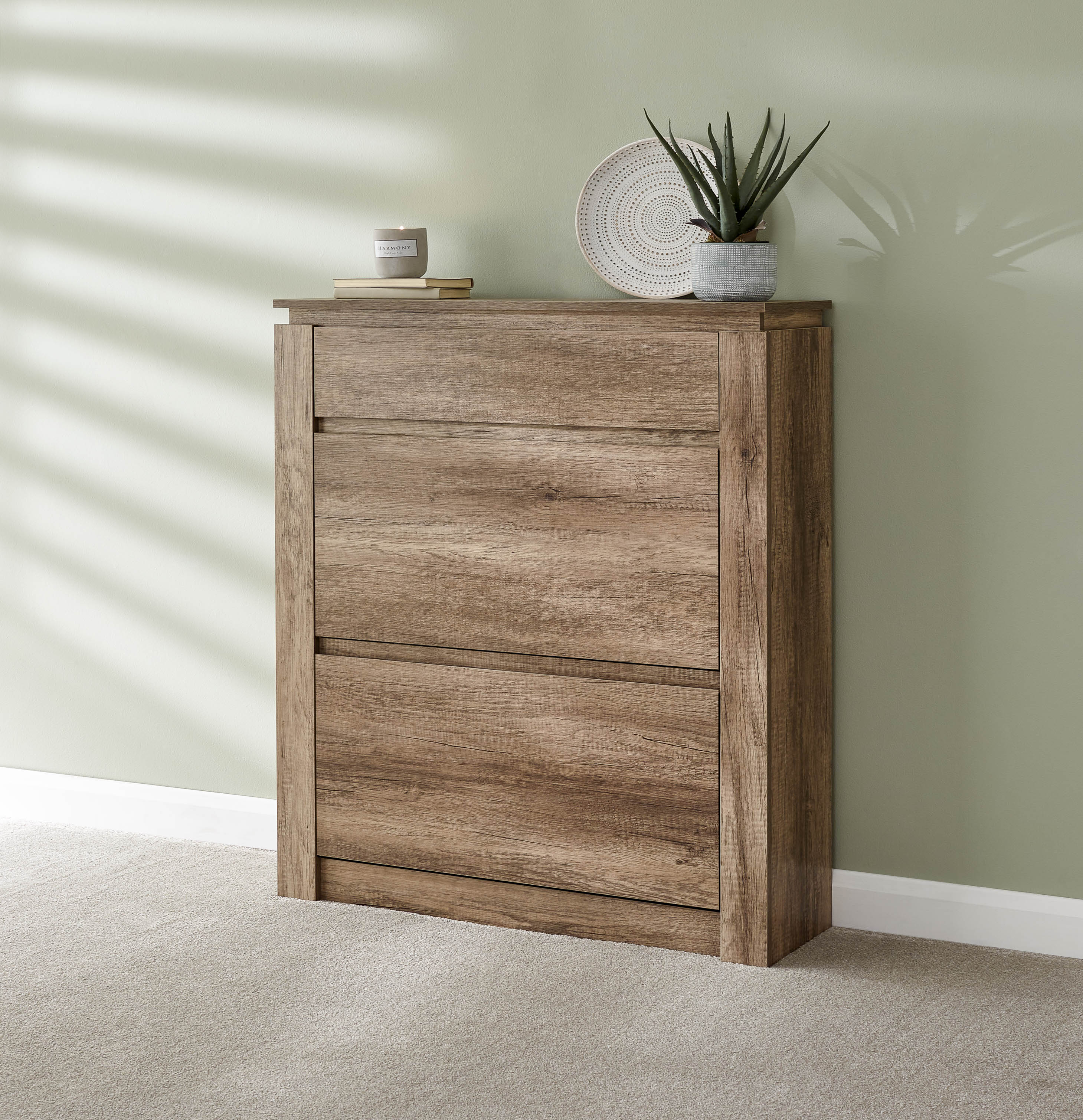 GFW Shoe Cabinet Canyon Oak Shoe Cabinet - GFW Bed Kings