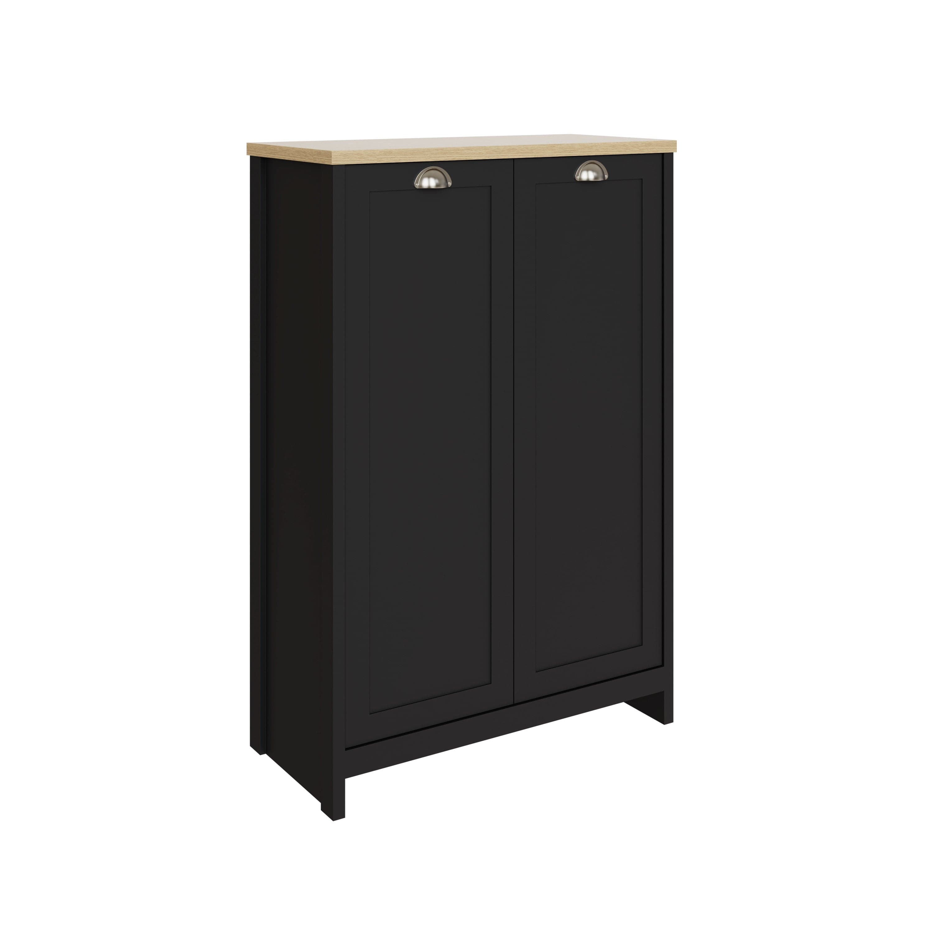 GFW Shoe Cabinet Lancaster 2 Door Shoe Cabinet Black Bed Kings