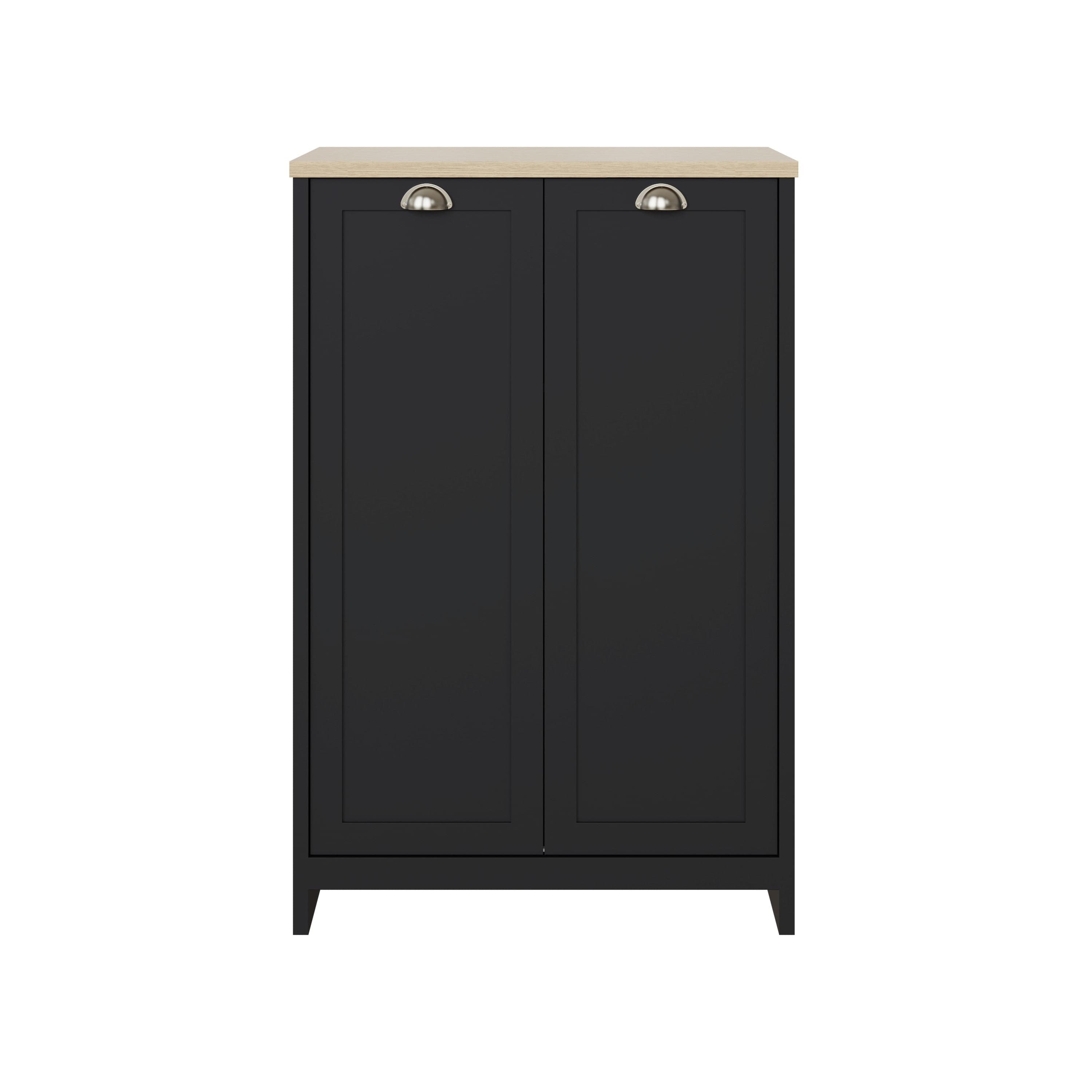 GFW Shoe Cabinet Lancaster 2 Door Shoe Cabinet Black Bed Kings