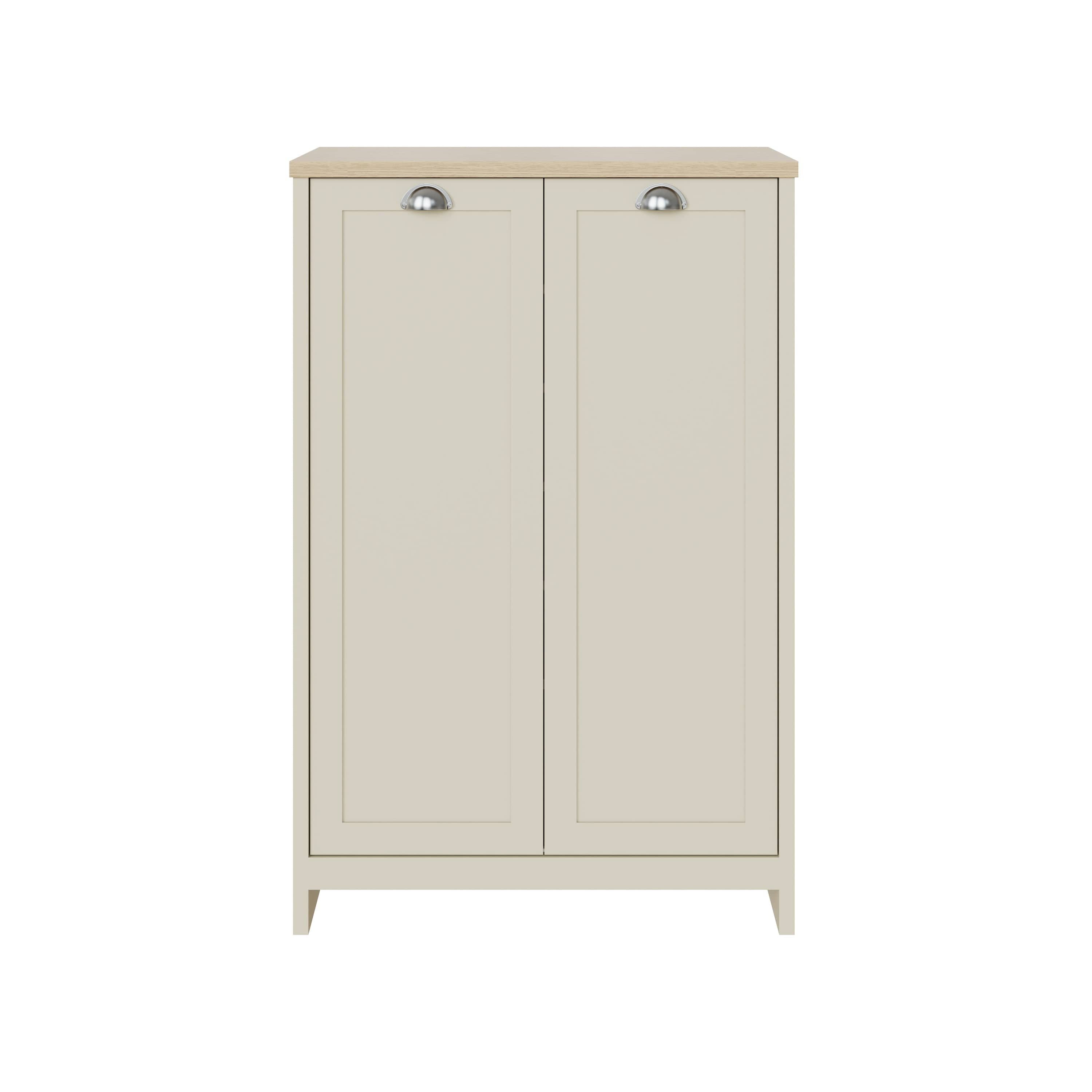 GFW Shoe Cabinet Lancaster 2 Door Shoe Cabinet Cream Bed Kings